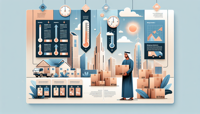 Moving seasons Abu Dhabi infographic showing weather impact, relocation planning, and practical moving tips